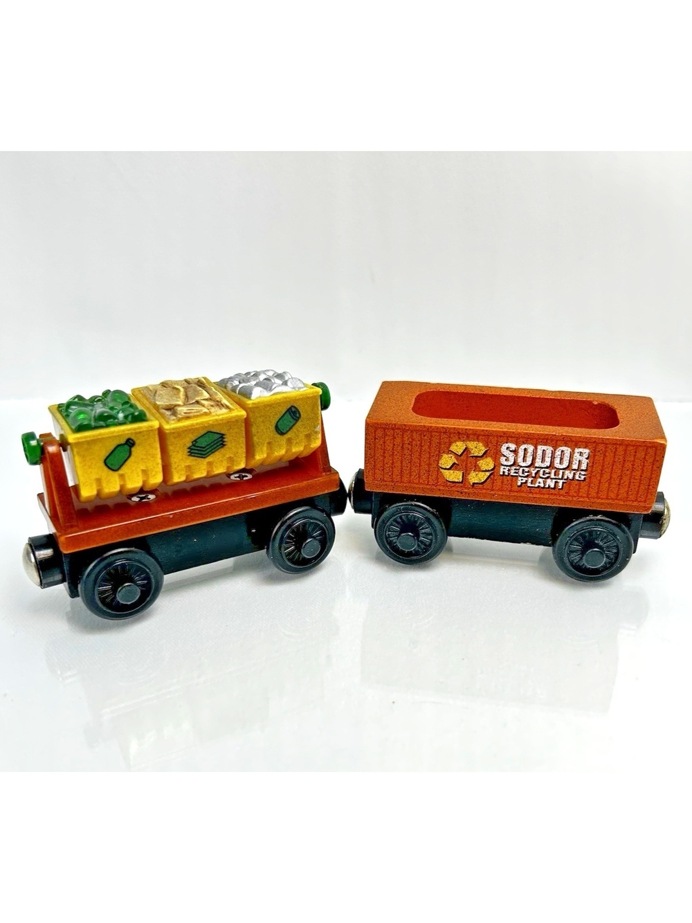 Thomas & Friends Wooden Railway Orange Recycling Bins Cars Train Toy